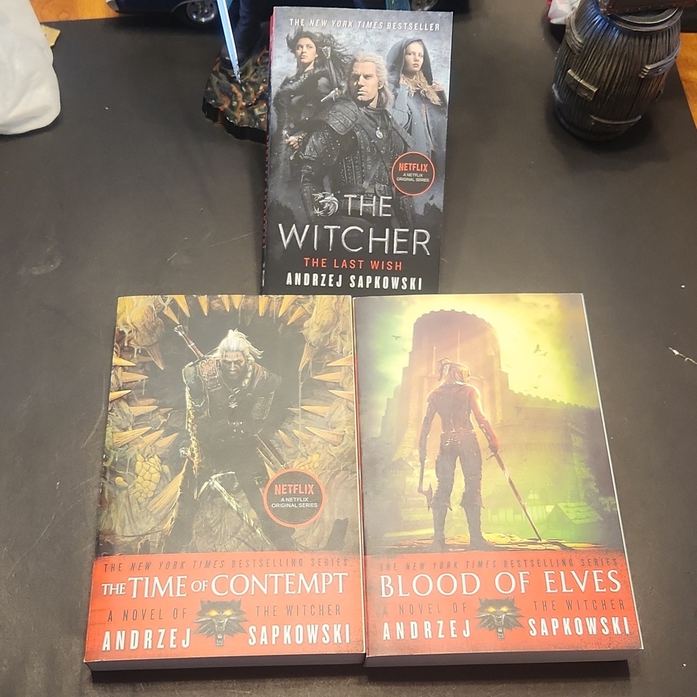 📚🗡 WITCHER BOOKS SET Of 3 LAST WISH,TIME OF CONTEMPT & BLOOD OF ELVES